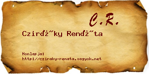 Cziráky Renáta névjegykártya